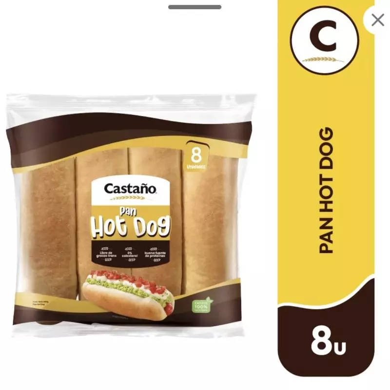 Pan completo castaño 8unid