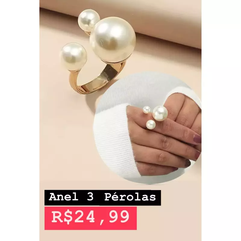 Anel 3 Pérolas