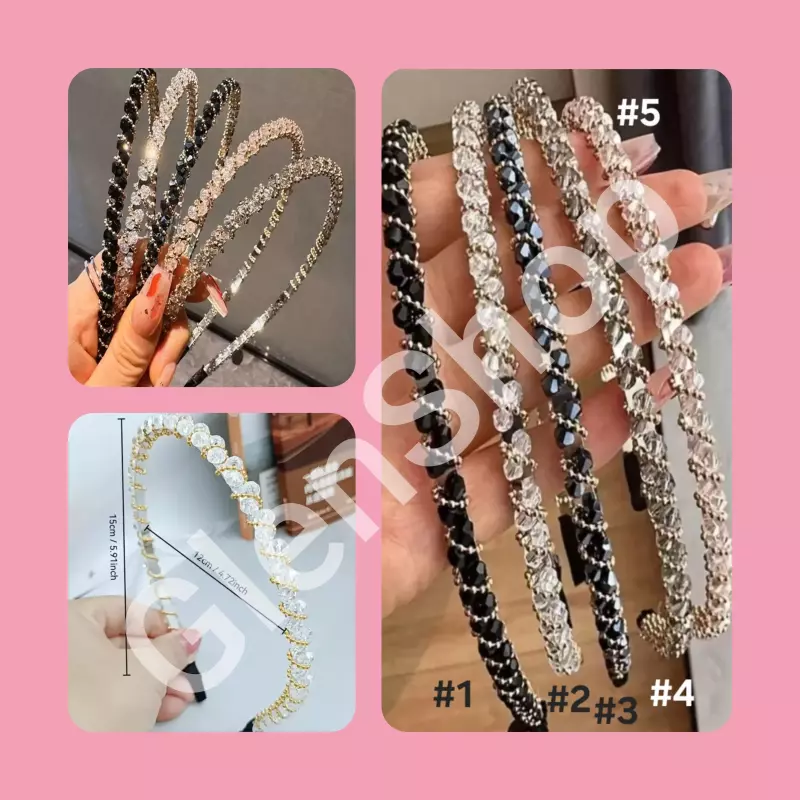 Diadema con imitación de diamantes