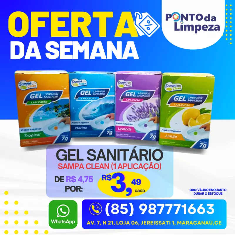 Gel Sanitário Sampa Clean 01 aplicaç