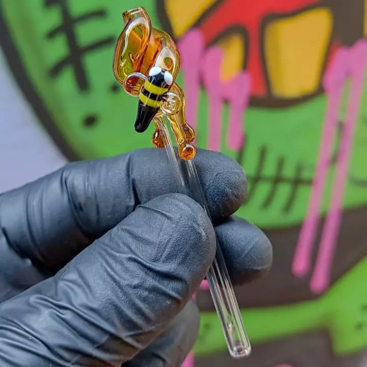Piteira de Vidro Artesanal Abelha