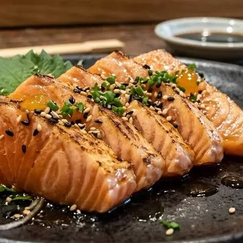 Sashimi Salmão MAÇARICADO 5 Fatias