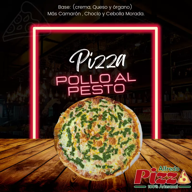 Pollo Pesto.  25 cm(1 a 2 personas).