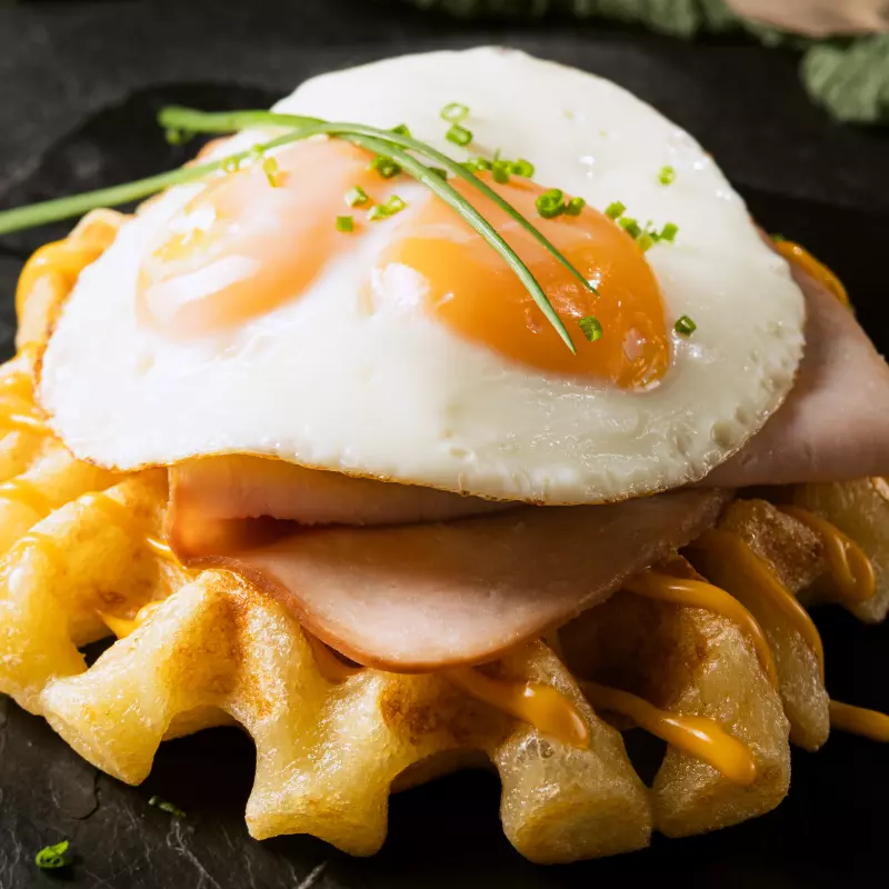 Waffle de Pandeyuca con Jamon