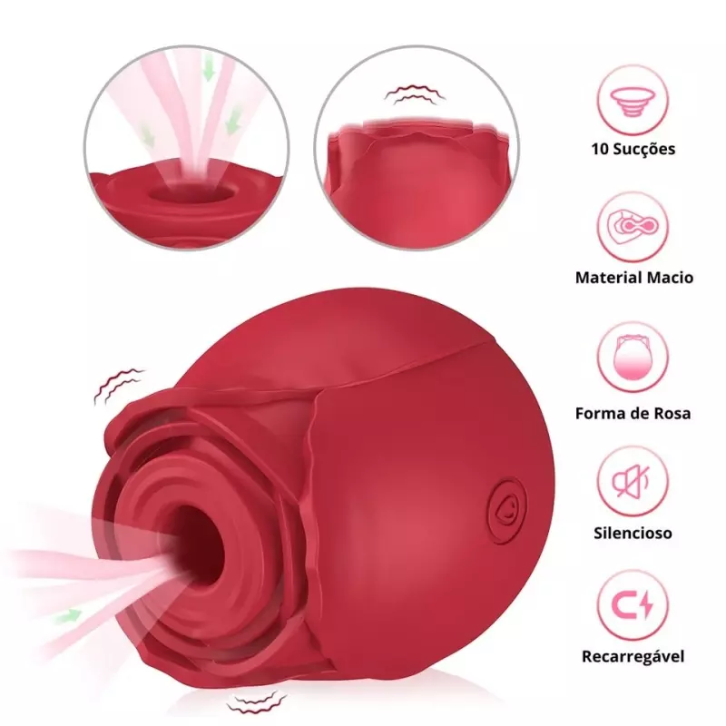 VIBRADOR FORMATO DE ROSA - COR SORTI