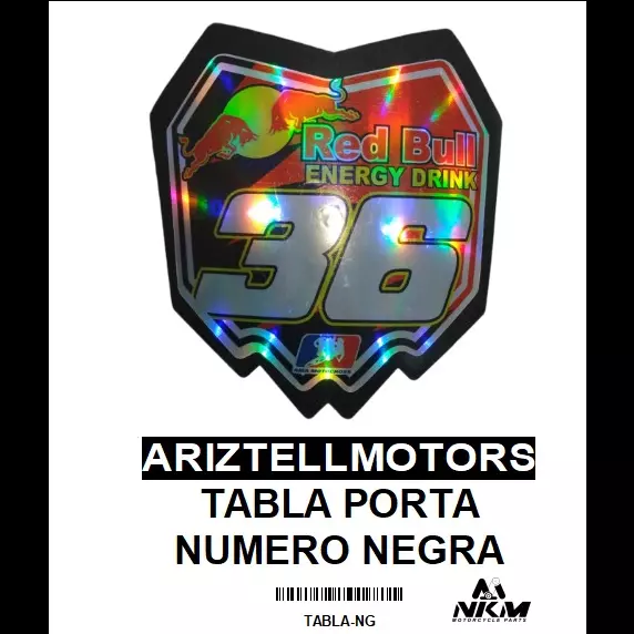 TABLA PORTA NUMERO NEGRA