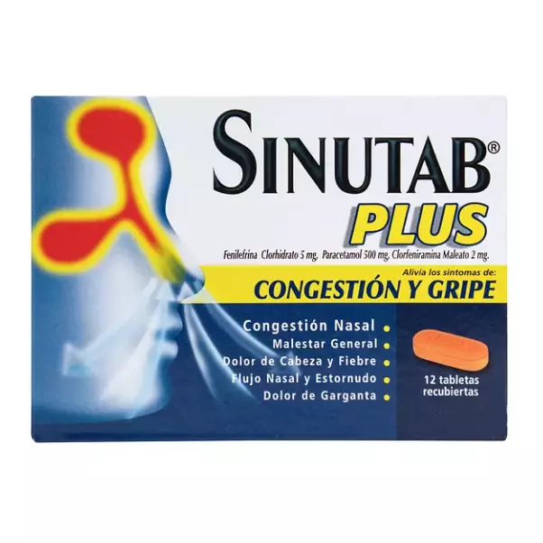 SINUTAB PLUS 12 TABLETAS
