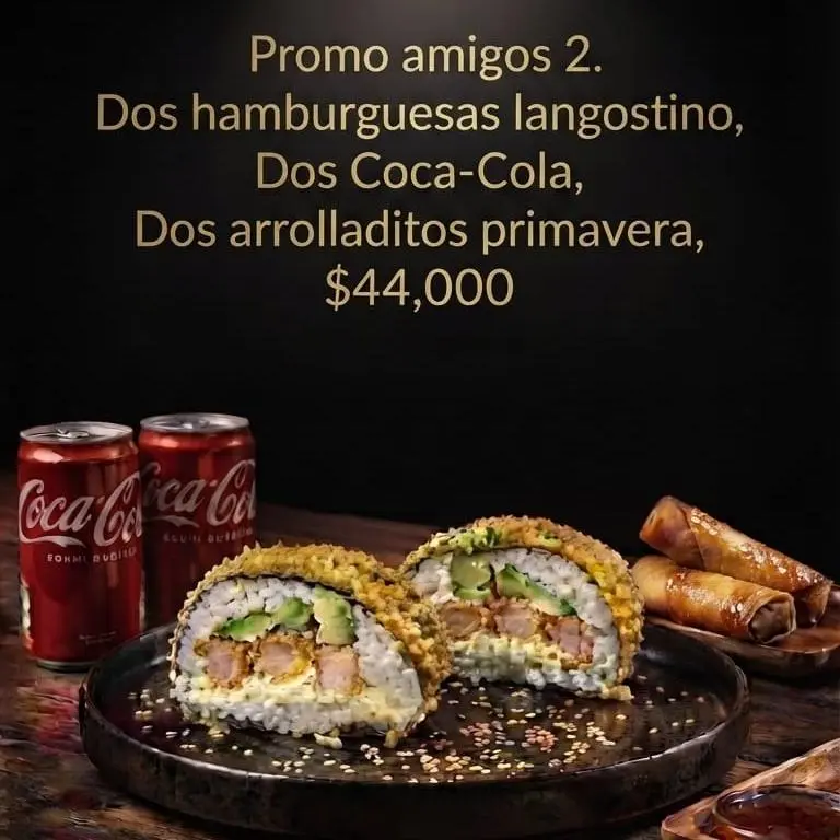 2 burgerSUSHI lang + 2 cocas cola