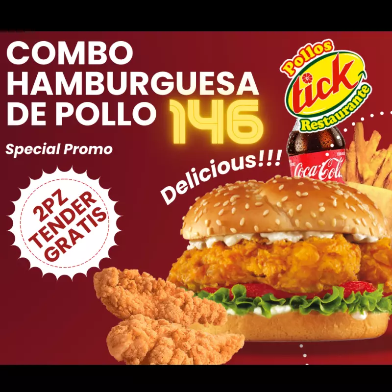 Combo hamb pollo + 2 tender