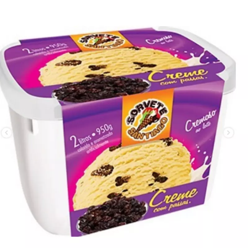 Pote 2 Litros# Creme com Passas
