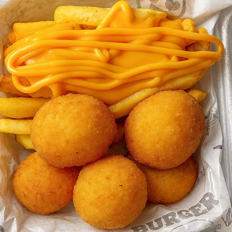 BATATA C/CHEDDAR+BOLINHAS