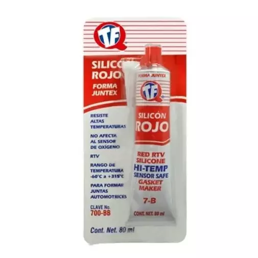 TF Silicón Rojo de 80 ml.