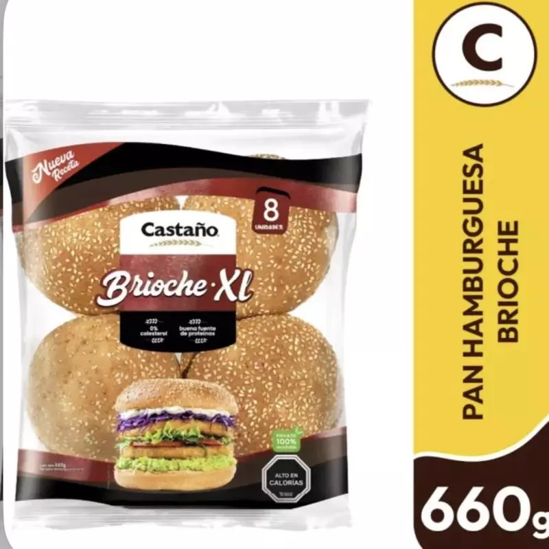 Pan Hamburguesa Brioche XL castaño 8