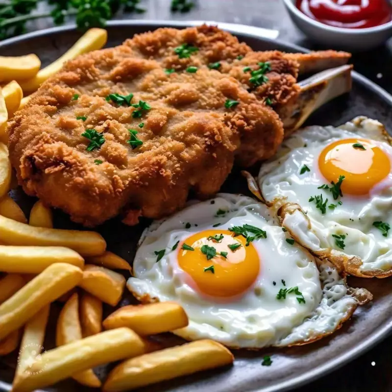 Mila a caballo con fritas