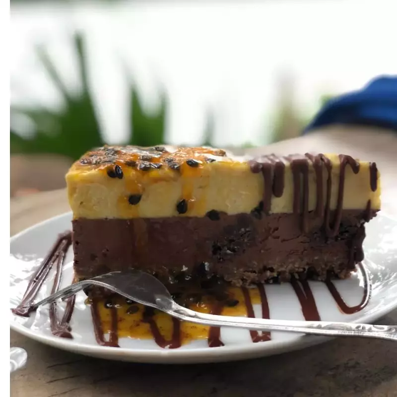 Cheesecake choco maracuyá