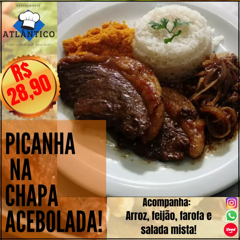 Picanha na Chapa acebolada!