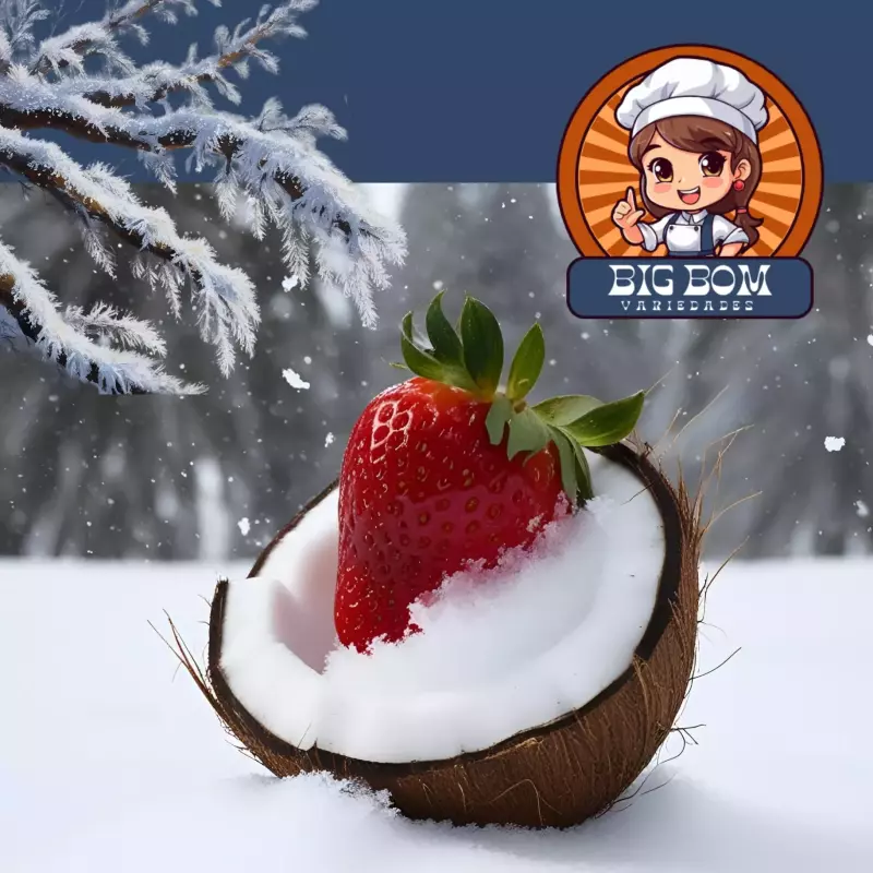 Sorvete de Côco com Morango