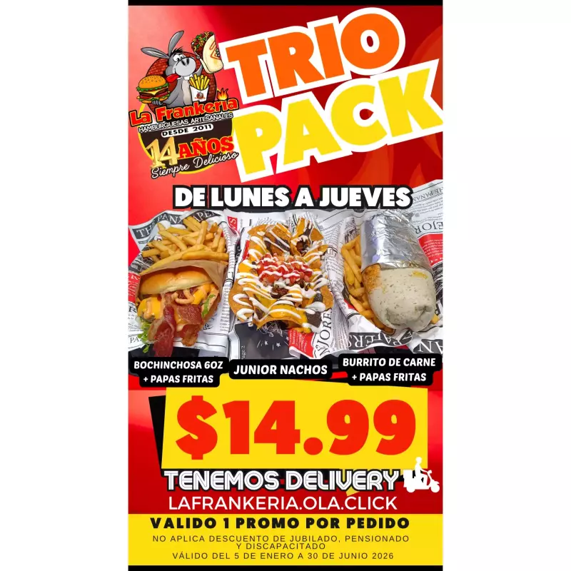 Trio PACK ( Lunes a Jueves)