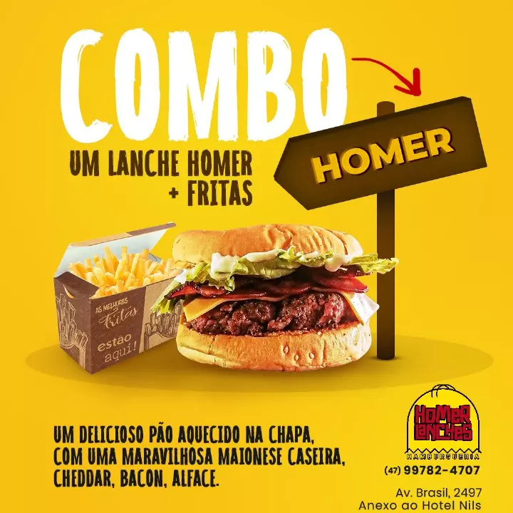 Combo X Homer + Fritas