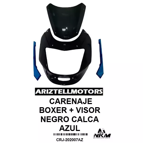 CARENAJE BOXER + VISOR NEGRO AZUL
