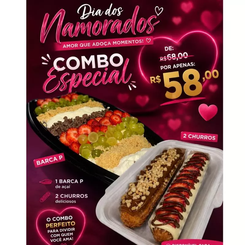 Barca de açaí P + 2 churros ♡