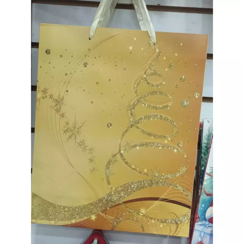 Bolsa Mediana Escarchada Dorada