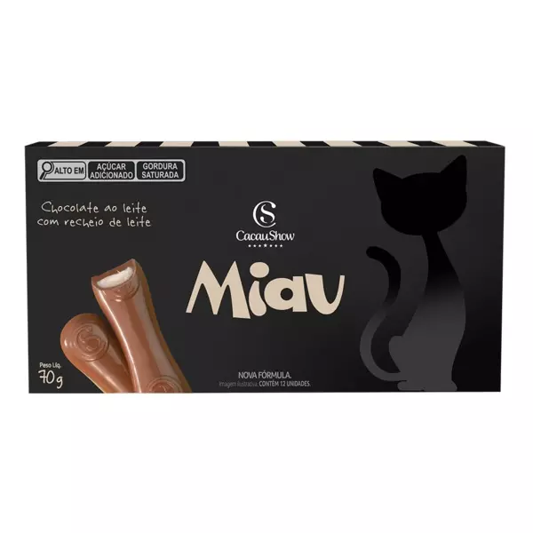 Tablete Miau ao Leite Recheado 70g