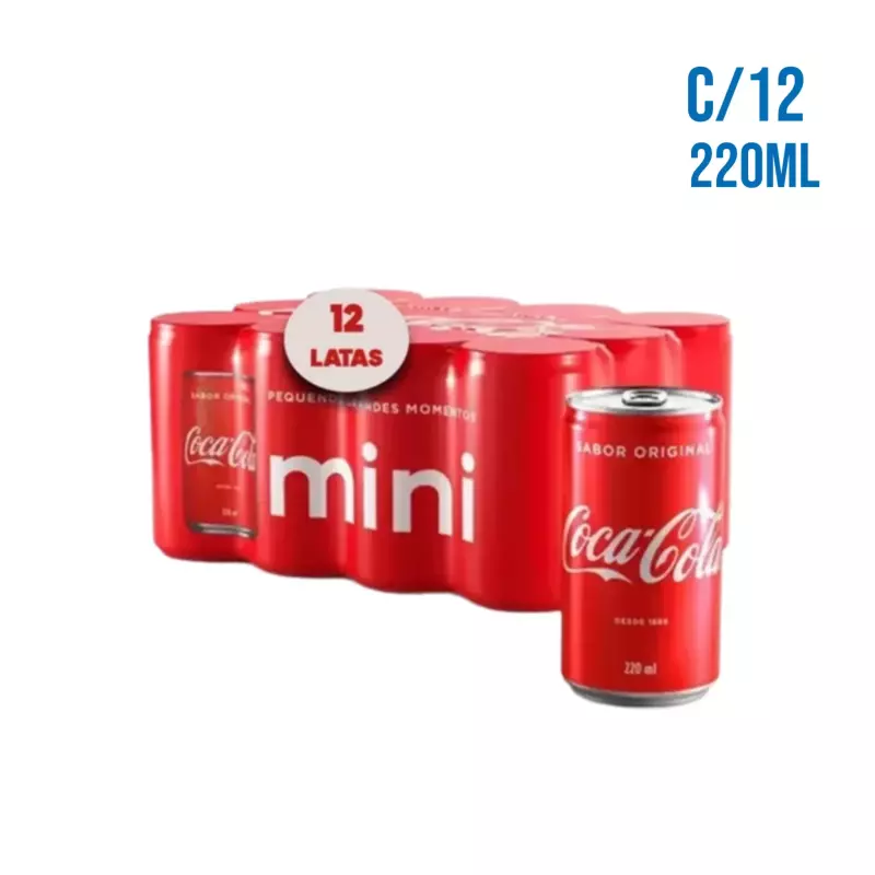 Mini Latinha Coca-Cola 220ml C/12