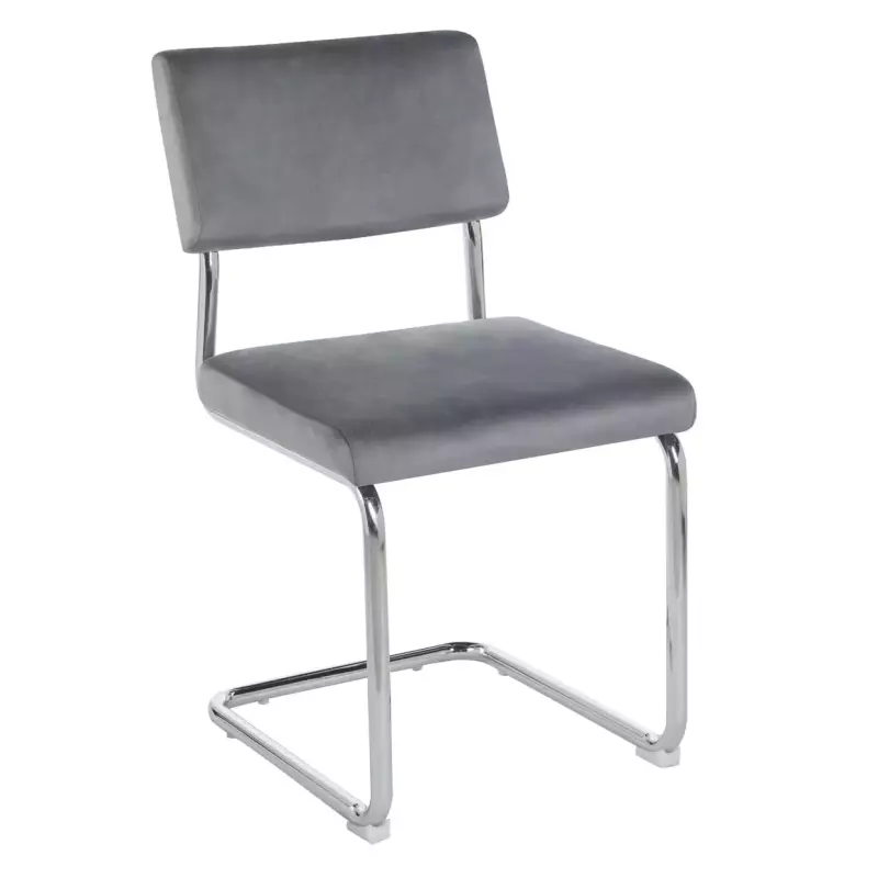 Silla Cesca Cromo pana gris liso