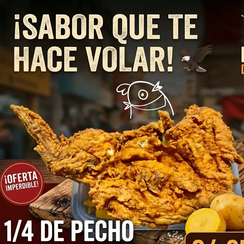 1/4PECHO BROASTER+PAPAS AMARILLAS💛