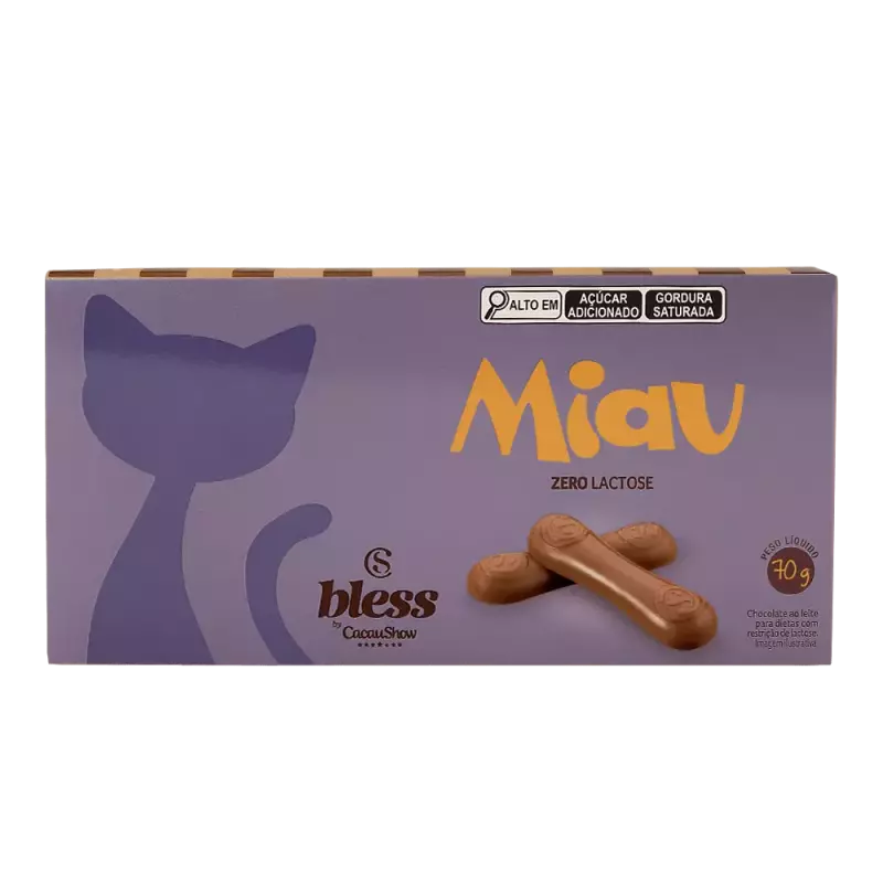 Miau Bless Zero Lactose ao Leite 70g