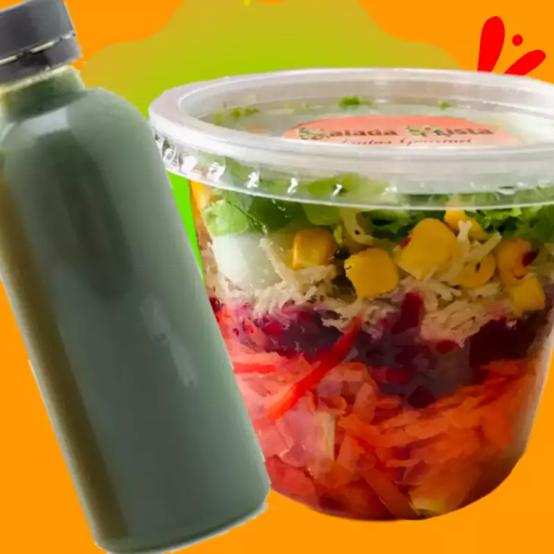Salada Baby + Suco Detox