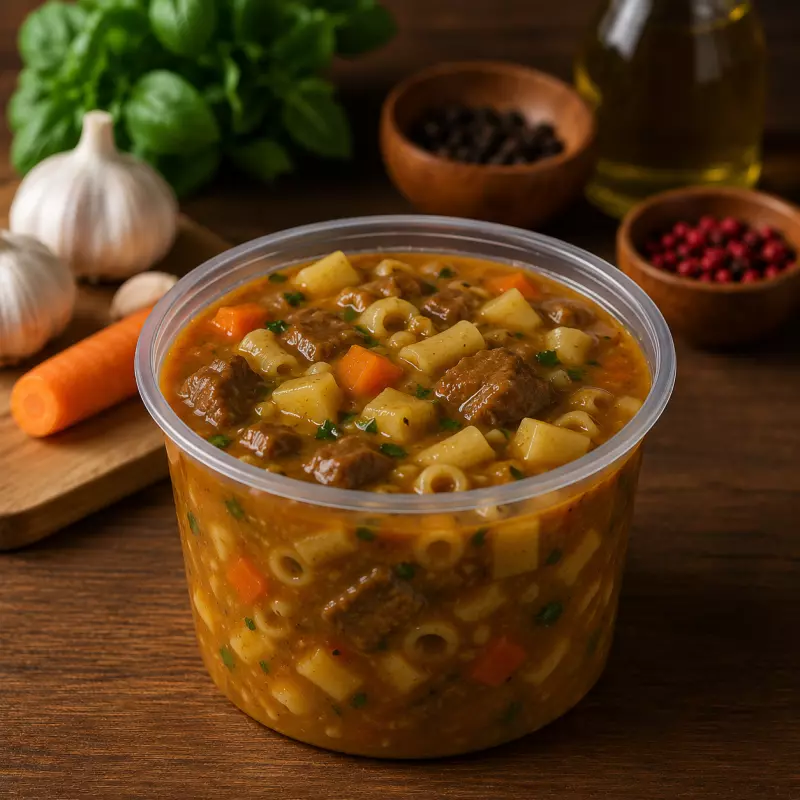 Sopa de Macarrão c/ Carne e Legumes