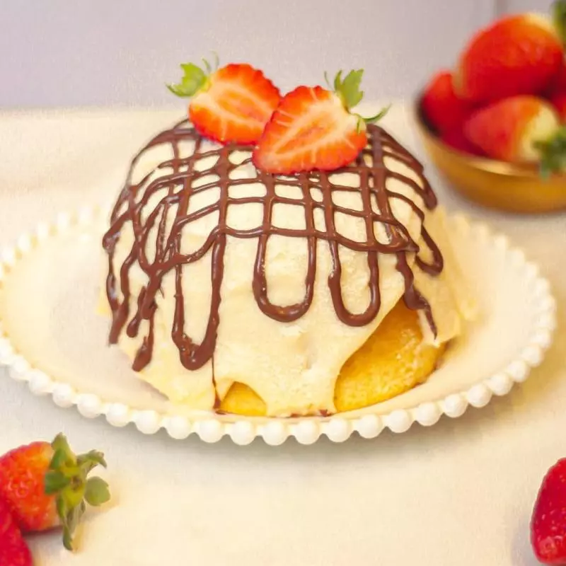 Mini vulcão de ninho com nutella