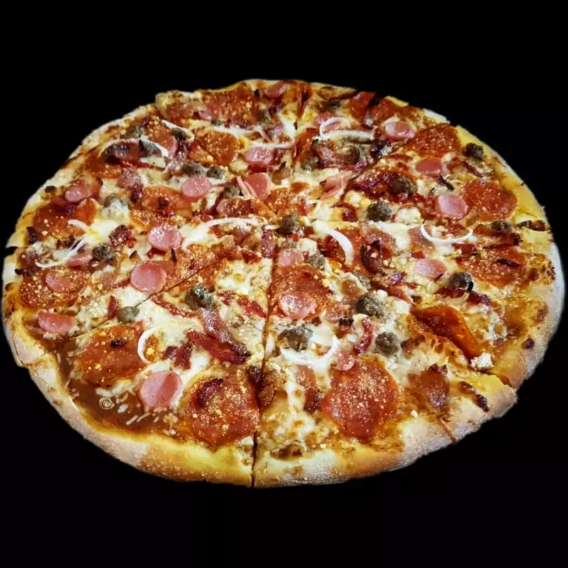 Pizza grande Cinco Carnes.
