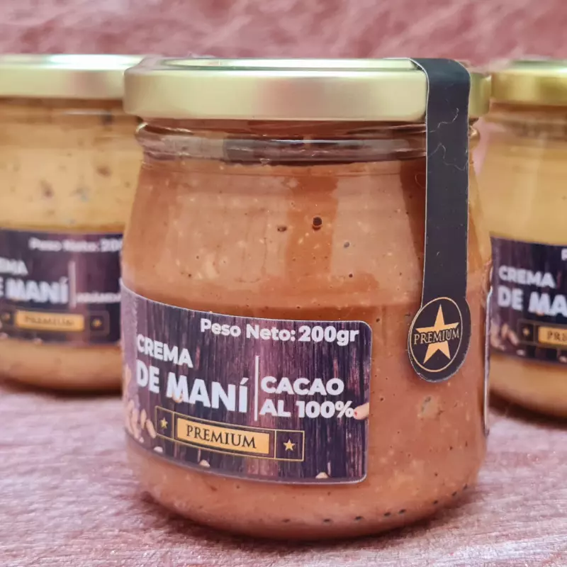CREMA DE MANI CON CACAO AL 100%