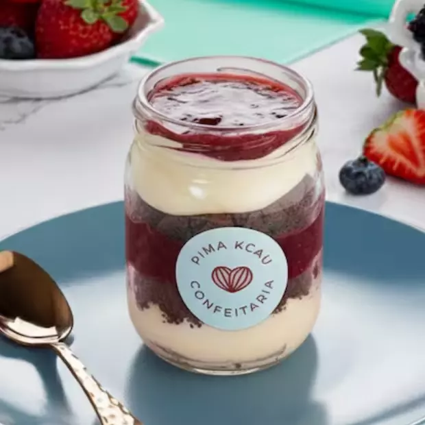Brownie no Pote Frutas Vermelhas