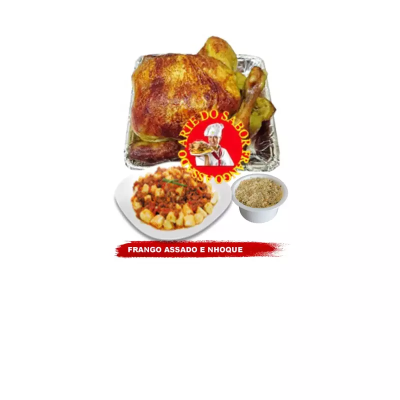 FRANGO ASSADO COM NHOQUE