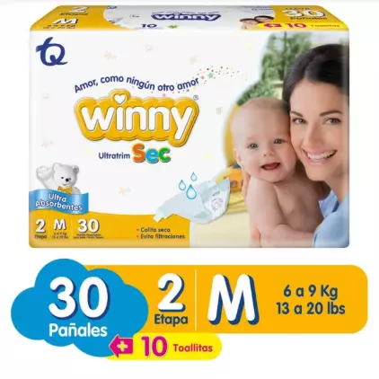 PAÑALES WINNY ETAPA 2 PAQUETE X 30