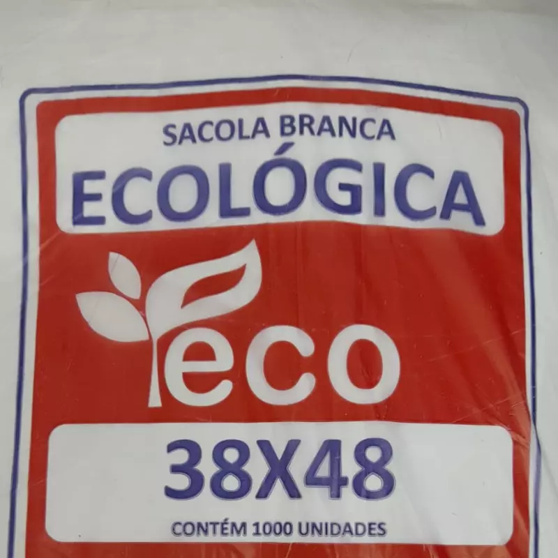 Sacola branca ecológica 38x48