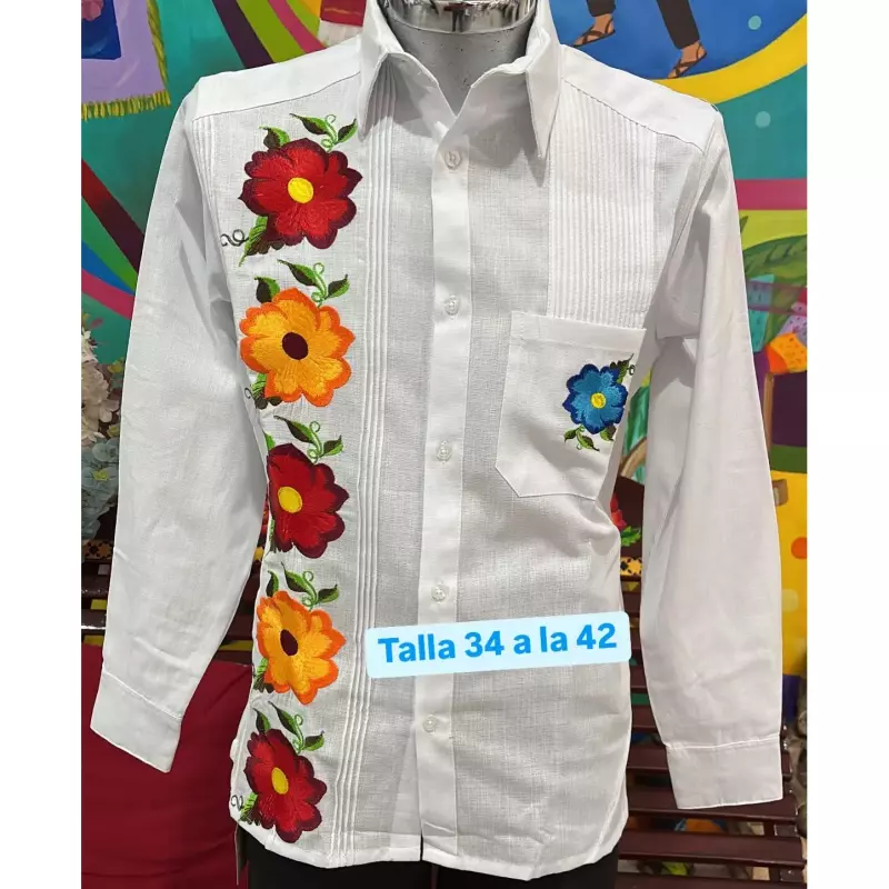 Guayabera Flor Ancha