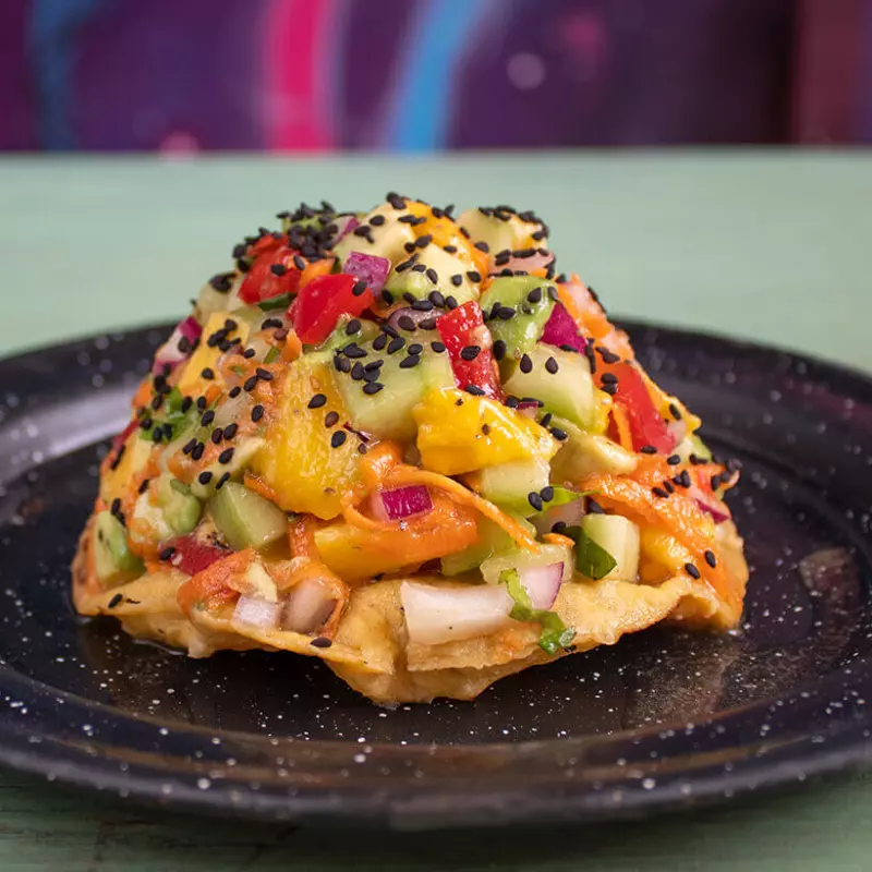 Tostada vegetariana fria