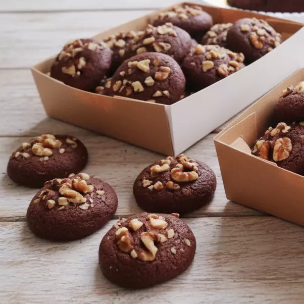 Mini cookies de chocolate c/ nueces