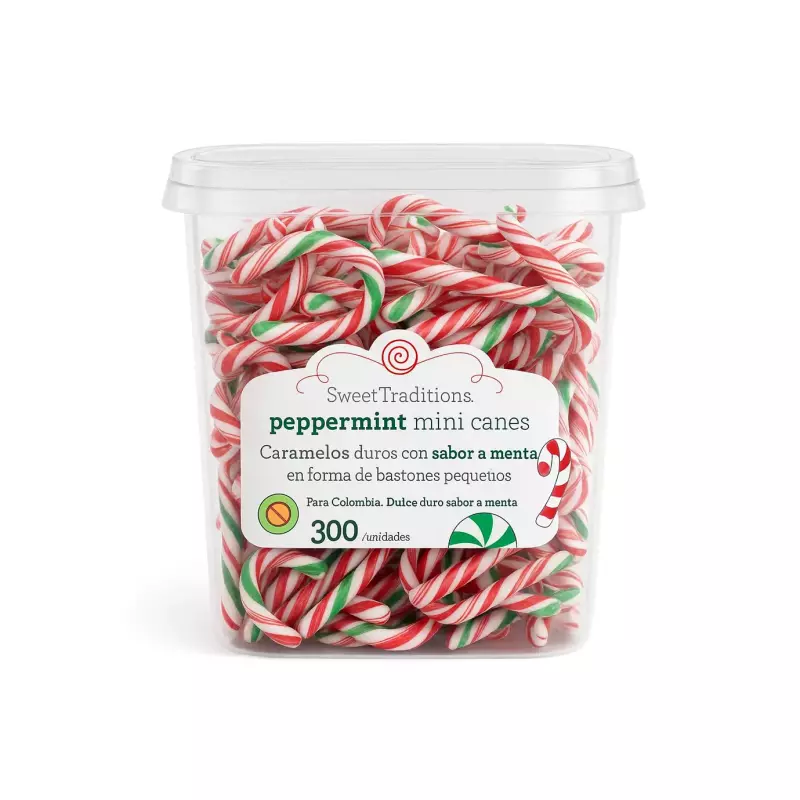 Cubo mini bastones navideños