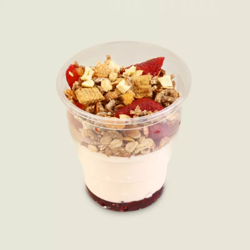 Verrine de yoghurt de frutilla