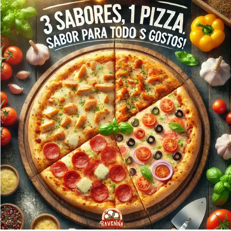 Pizza Salgada com 3 Sabores