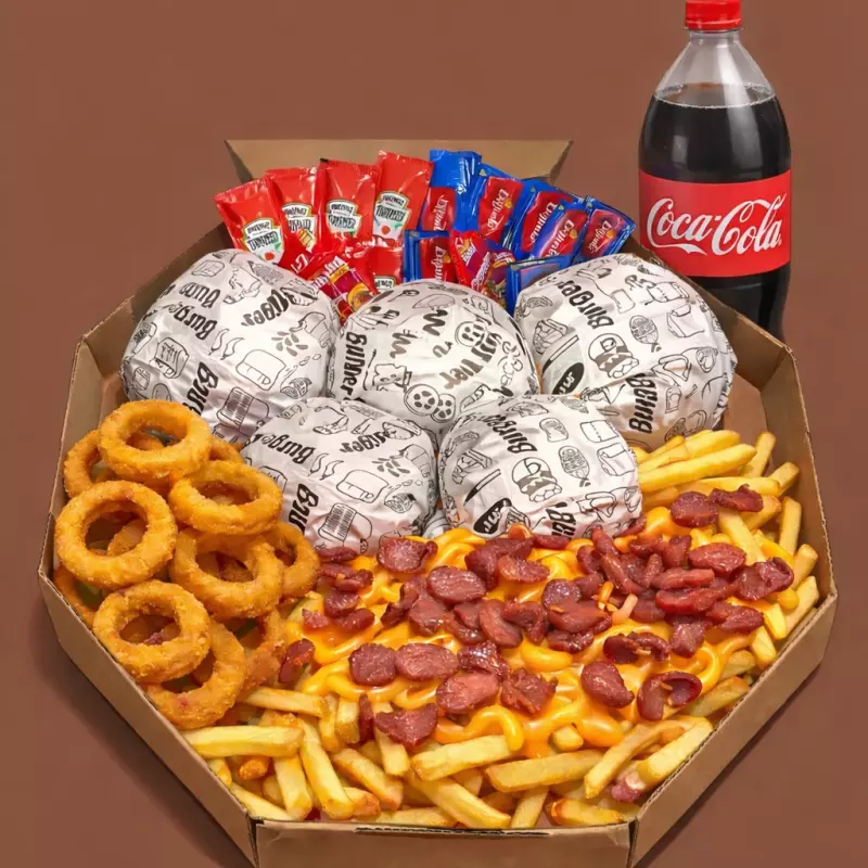 4xburguer(combo)+ coca cola 2 litros