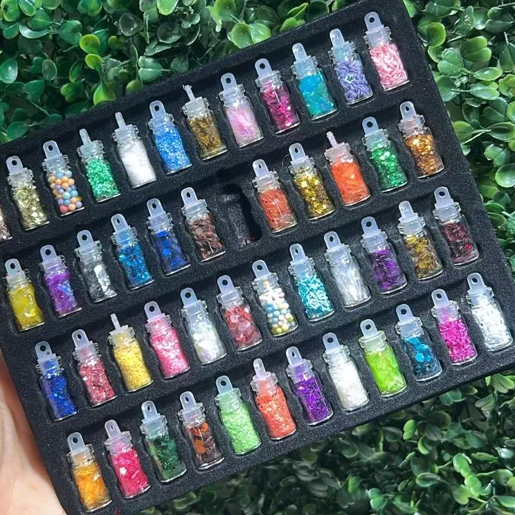 Cartela C/47 Potinhos De Glitter