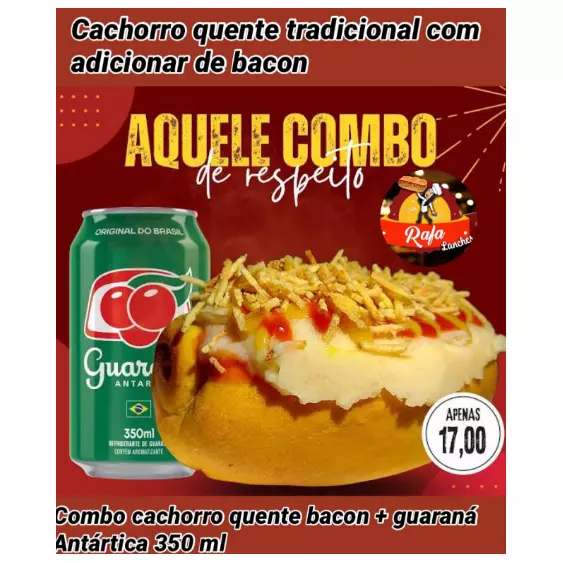 Dog c/Bacon + Guaraná 350Ml