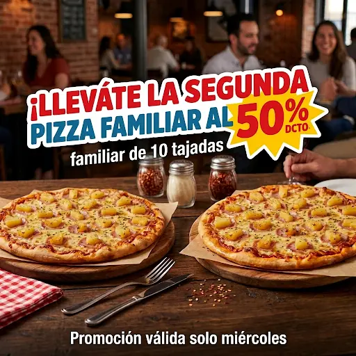 2DA PIZZA FAMILIAR -50%